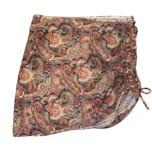 Swim Skirt Womens Sz Sm Paisley Printed Mesh Stretch Swim Bottom Skirt Coverup
